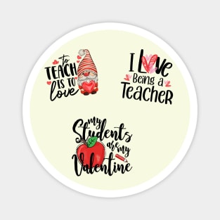 Retro Teacher Valentine Stickers Pack Magnet